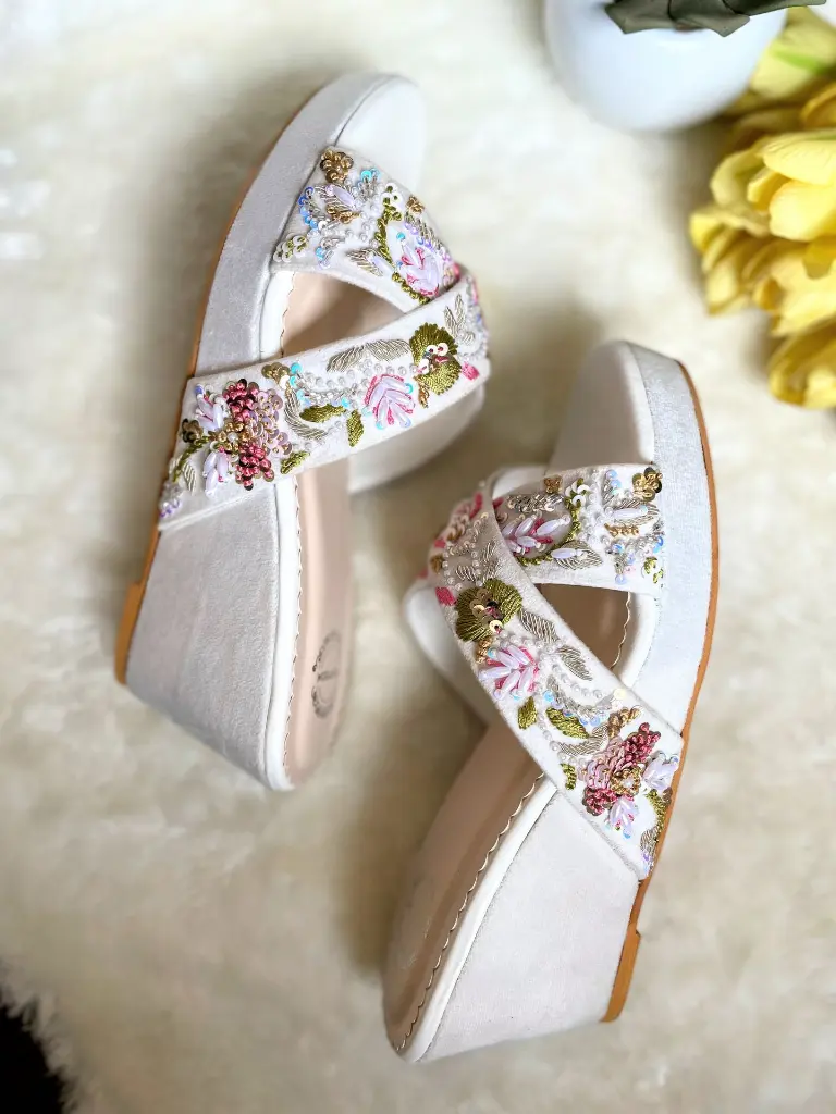 White Embroidered Wedges_Side.webp