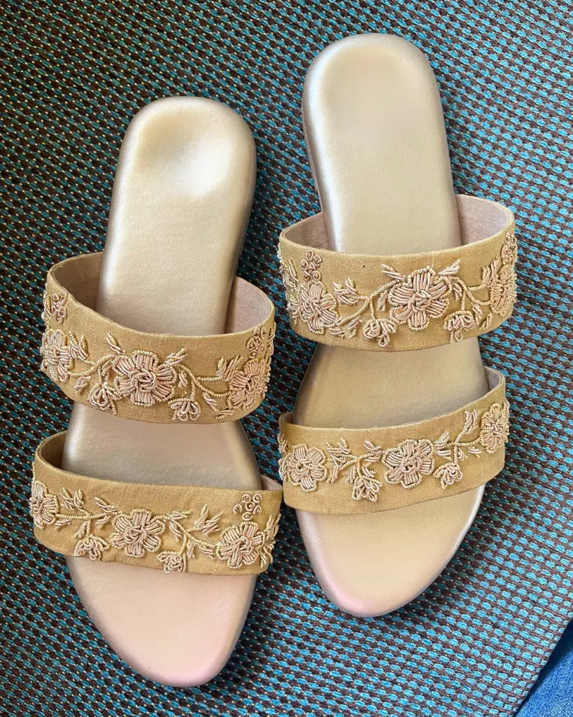 Gold Zardosi Flats_Top.webp