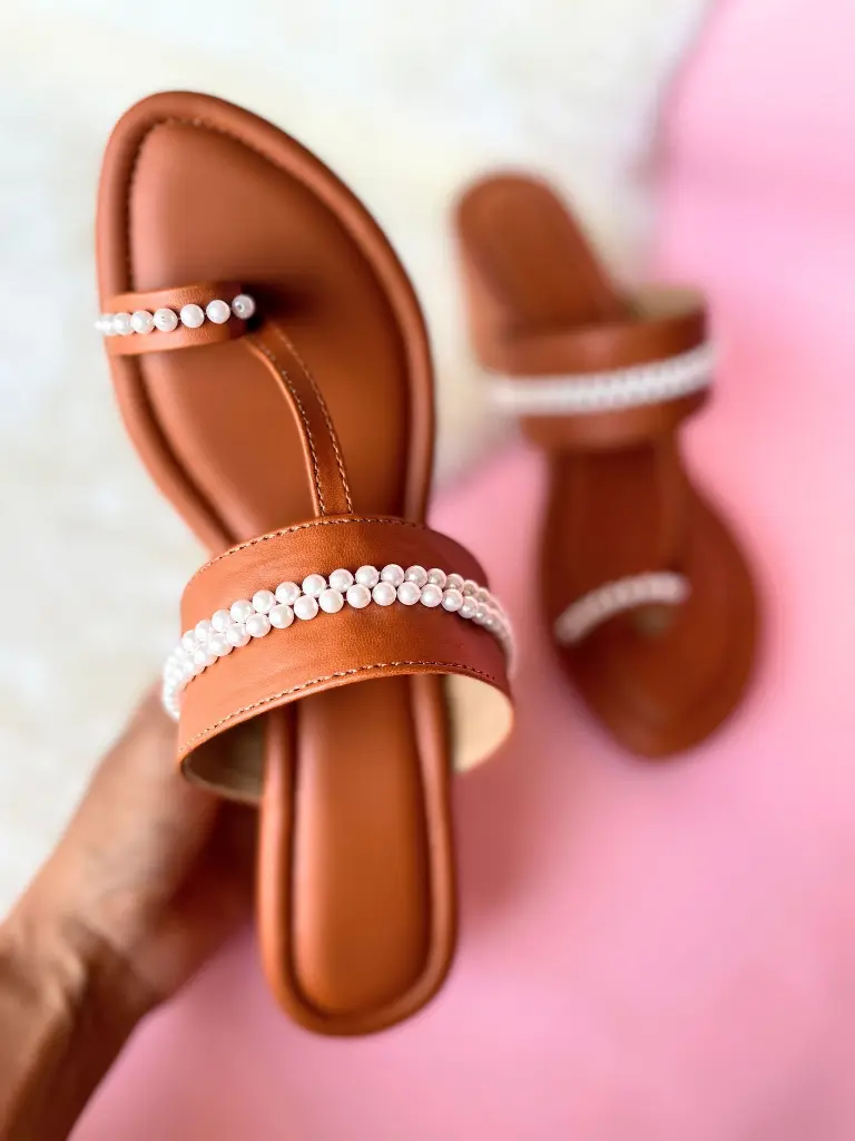 Tan Pearl Wedges_Front.webp