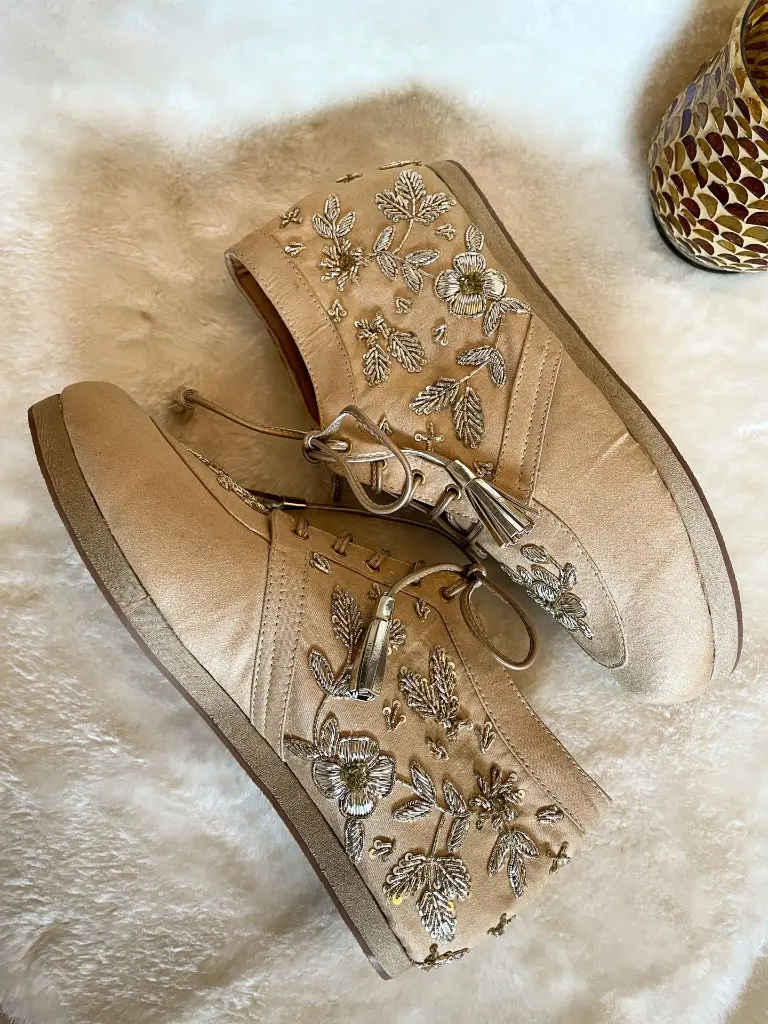 Gold Embroidered Sneakers_Side.webp