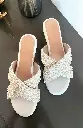 Cross Strap Pearl Wedges