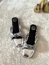 Silver Strappy Flats