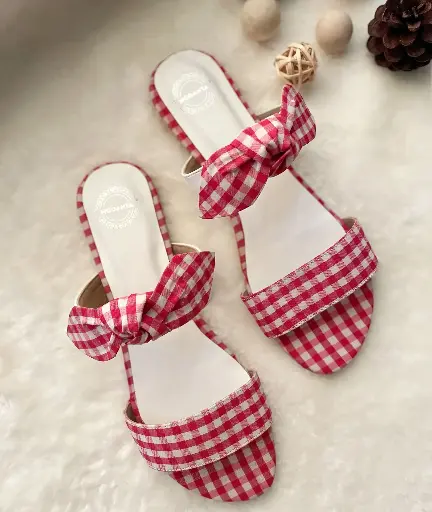 Red Gingham Flats